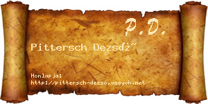 Pittersch Dezső névjegykártya